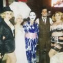 Cabaret performers Peggy De Lune, Lena Mae, Pi The Mime, Elliot Mason & Ness Gracious backstage at The Hundred Watt Club. Southampton University. Jan 2016